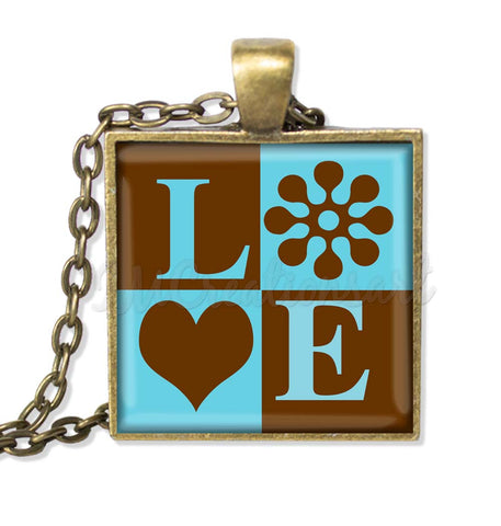 Square Glass Necklaces . Key Rings