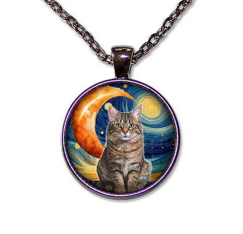 Tabby Cat Starry Night Style