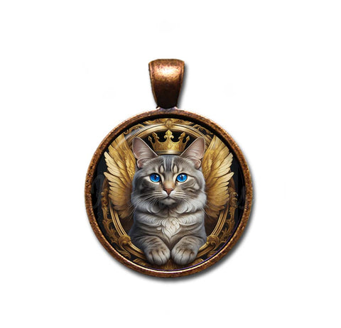 Gold Crown Tabby Cat with Wings