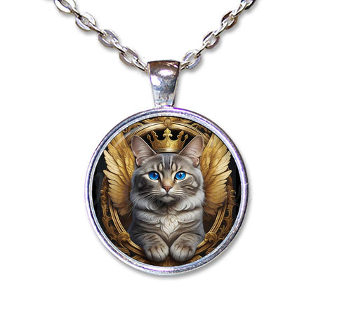 Gold Crown Tabby Cat with Wings