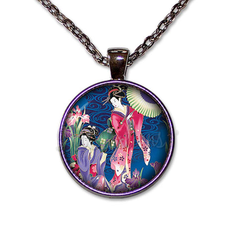 Geisha Women in Royal Blue