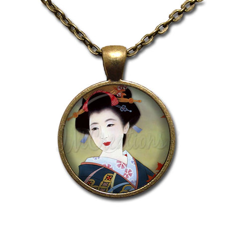 Geisha Woman in Autumn