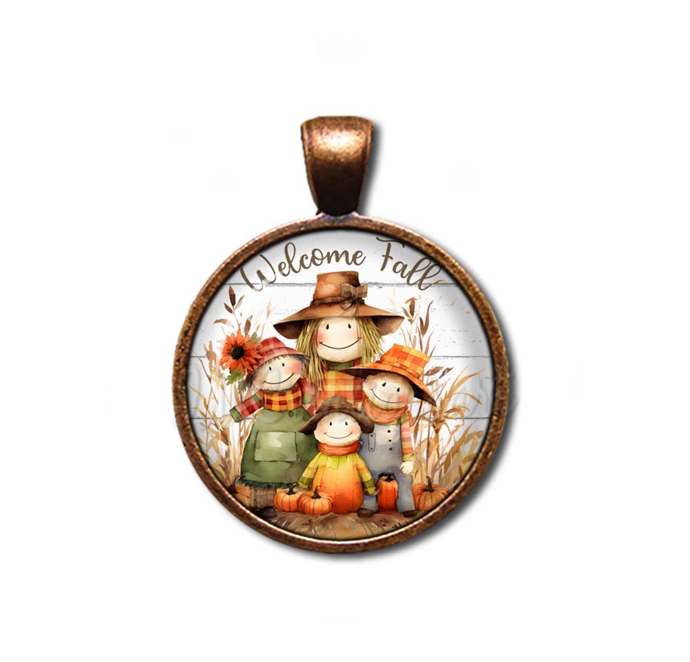 Welcome Fall Scarecrow Family