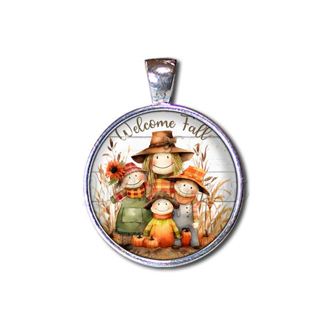 Welcome Fall Scarecrow Family