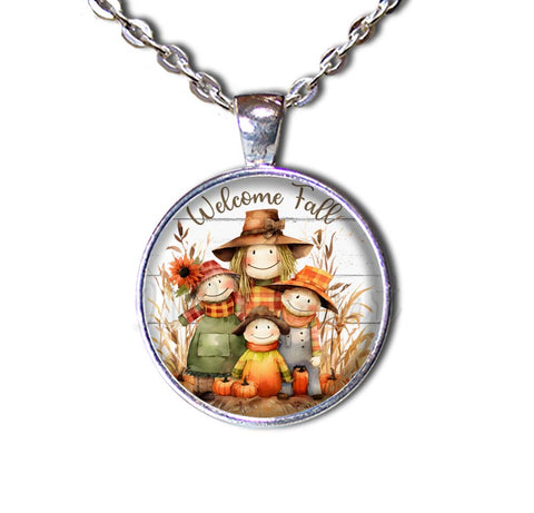 Welcome Fall Scarecrow Family