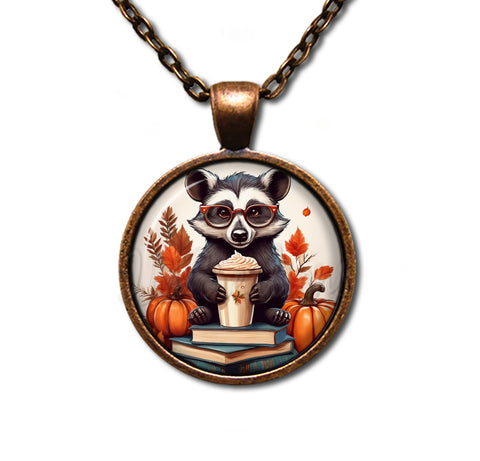 Autumn Badger with Pumpkin Latte