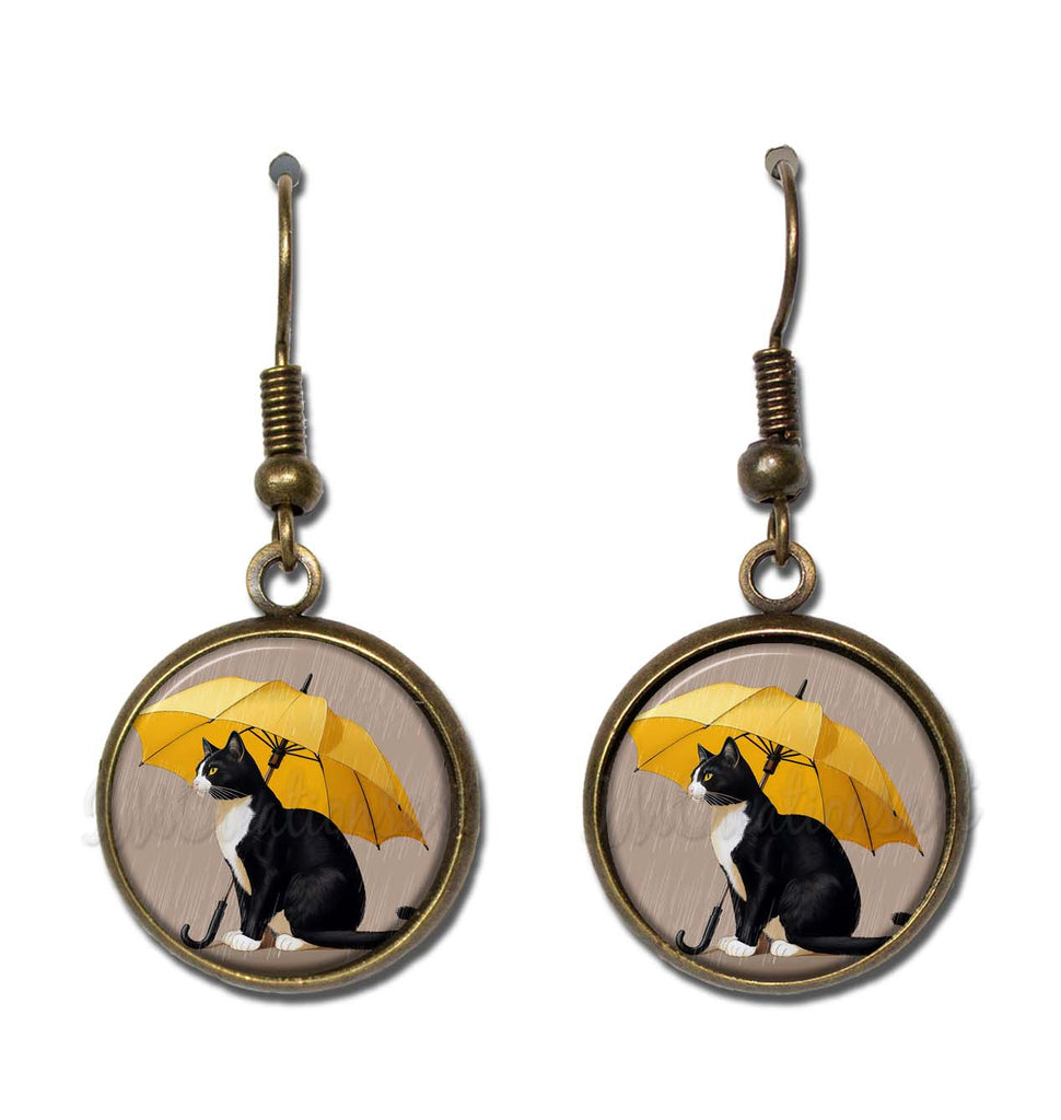 Tuxedo Cat in the Rain