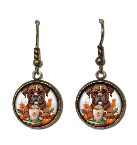 Autumn Boxer Dog Pumpkin Latte