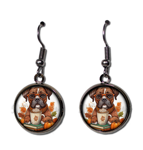 Autumn Boxer Dog Pumpkin Latte