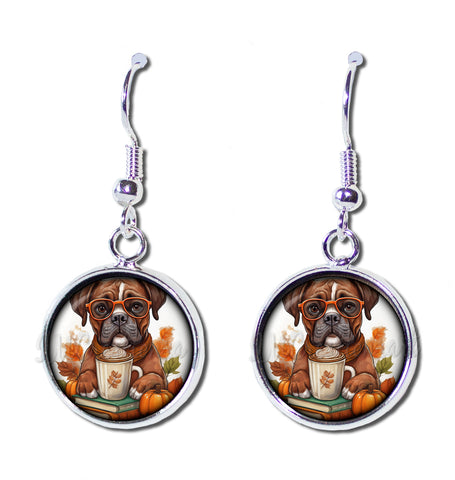 Autumn Boxer Dog Pumpkin Latte