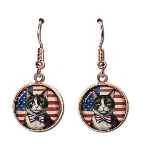 Patriotic Tuxedo Cat American Flag