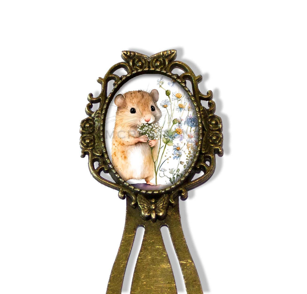 Adorable Mouse with Baby Breath Flower