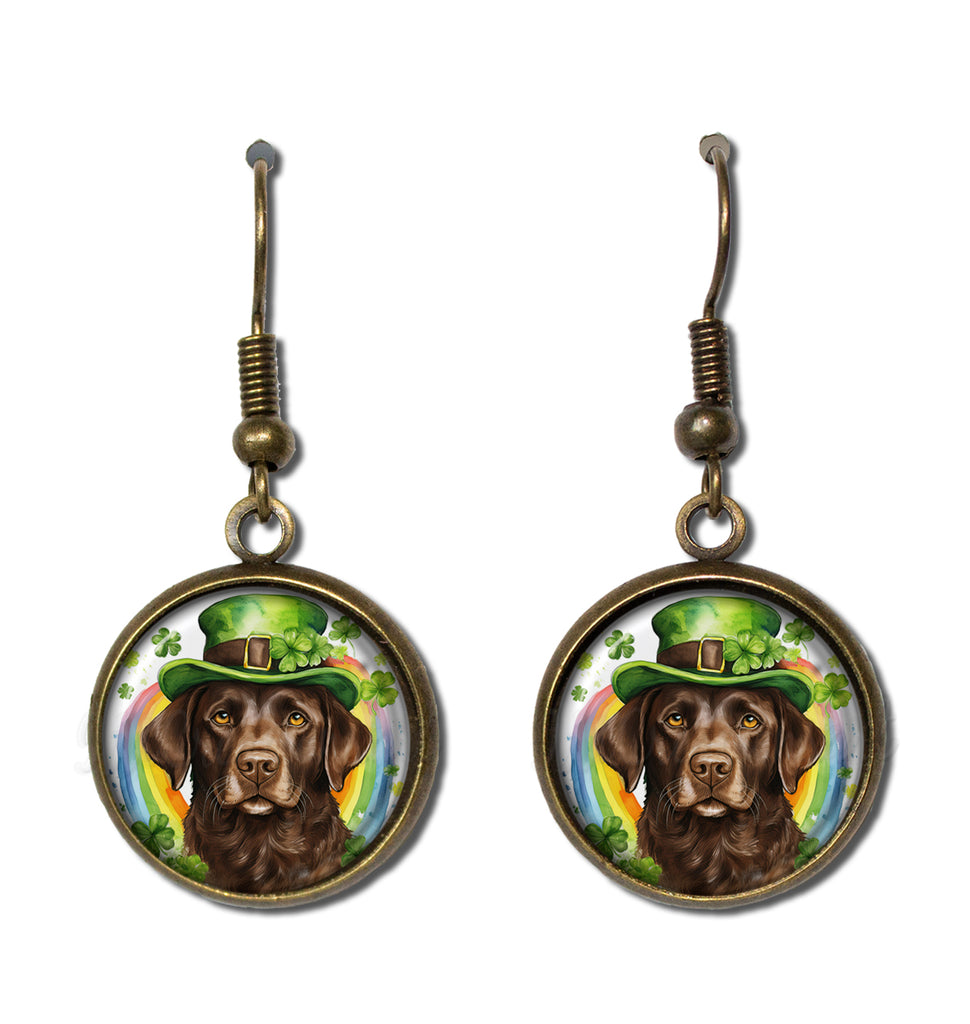 St. Patrick's Chocolate Lab Dog Irish Hat Rainbow