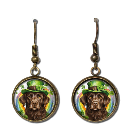 St. Patrick's Chocolate Lab Dog Irish Hat Rainbow