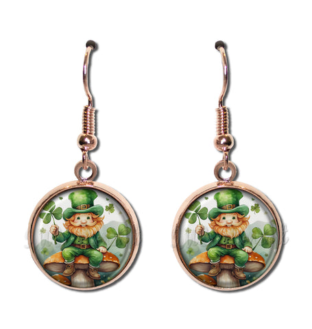 St. Patrick's Day Leprechaun on Mushroom