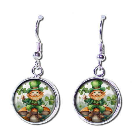 St. Patrick's Day Leprechaun on Mushroom