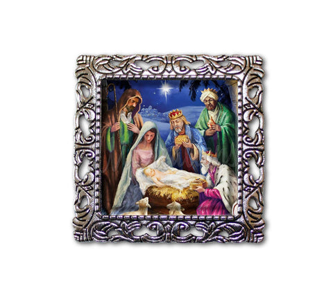 Nativity on the Manger of Baby Jesus [Square]