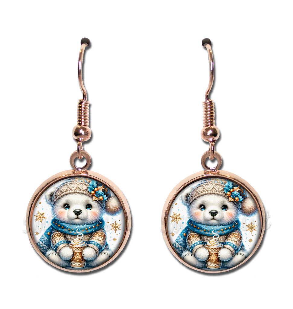 Holiday Polar Bear Cub with Cocoa