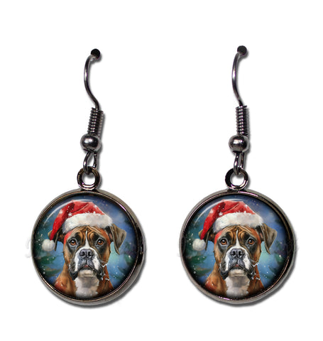 Boxer with Santa Hat