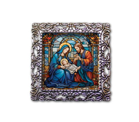 Lovely Faux Stained Glass Nativity