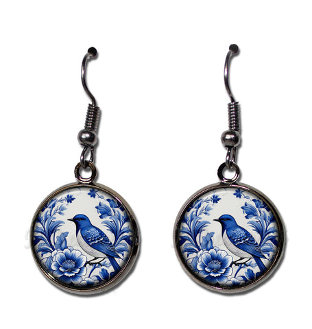 Pretty Delft Style Bird and Floral