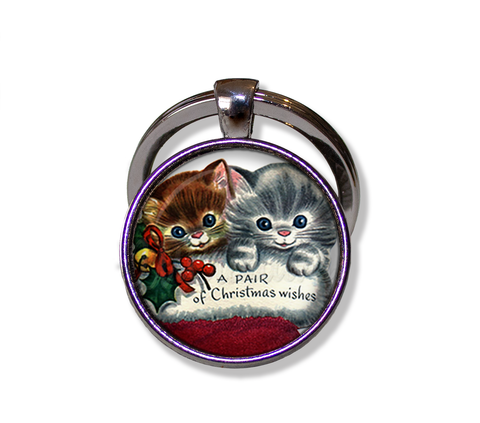 Vintage Christmas Stocking Kittens