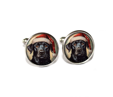 Black Lab with Santa Hat