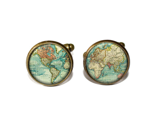 Vintage Americas and World Map