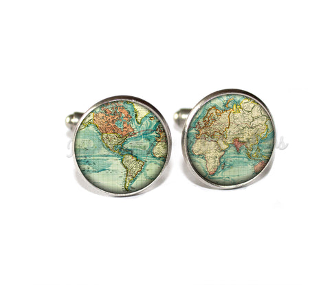 Vintage Americas and World Map
