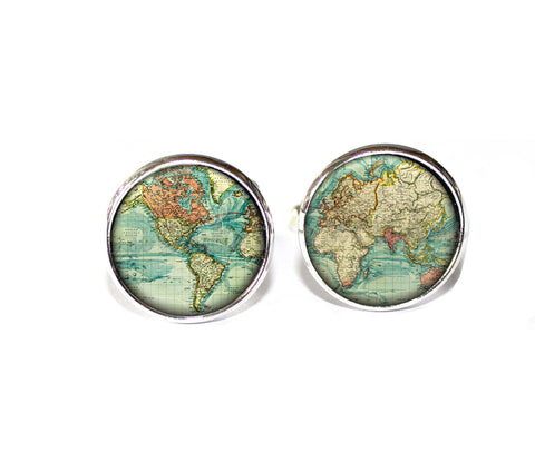 Vintage Americas and World Map