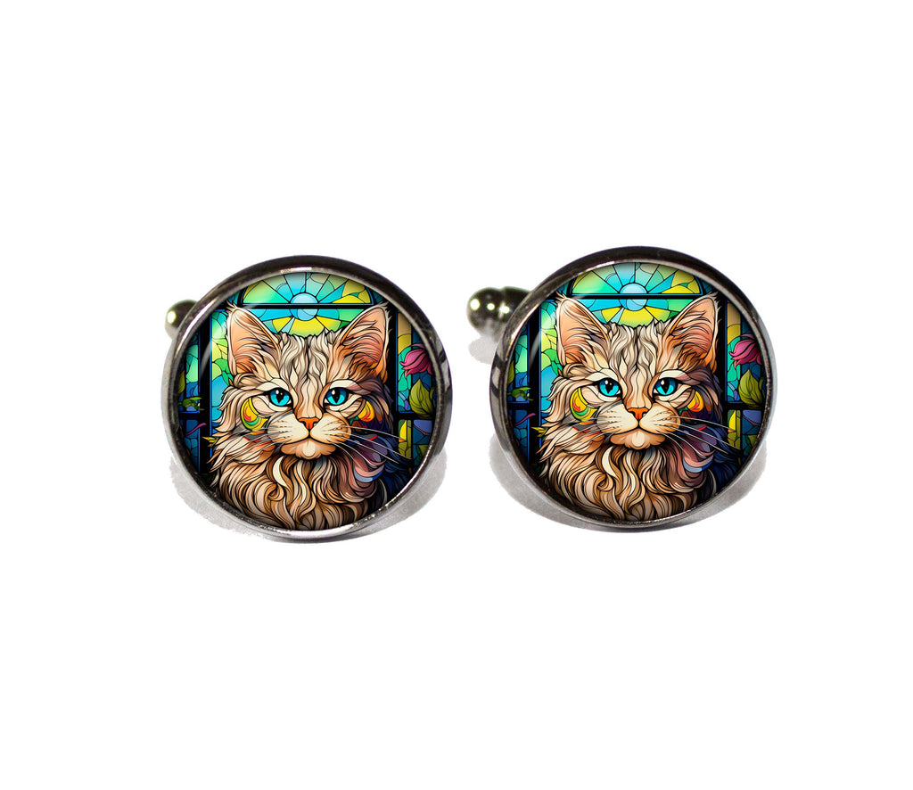 FAUX Stained Glass Style Tabby Cat