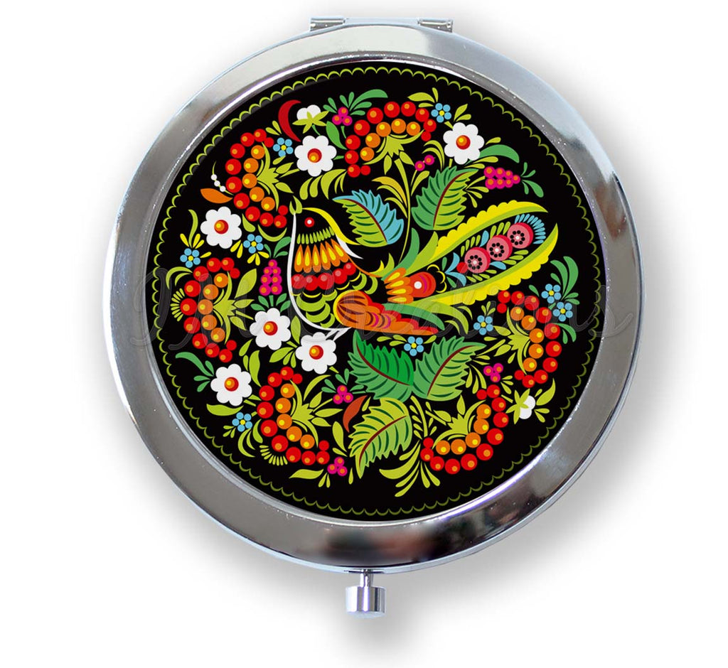 Russian Art Style Flowers and Bird