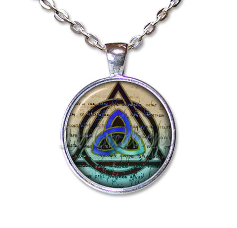 Triquetra Celtic Knot Trinity Blue Brown