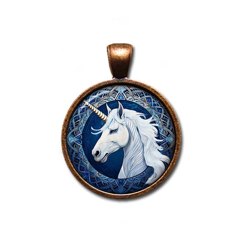 Mystical Blue Unicorn Celtic Pattern