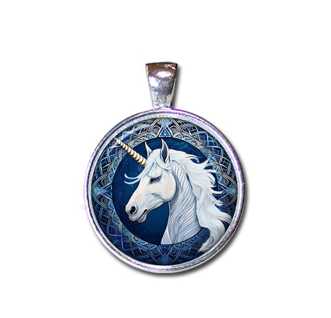 Mystical Blue Unicorn Celtic Pattern