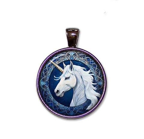 Mystical Blue Unicorn Celtic Pattern