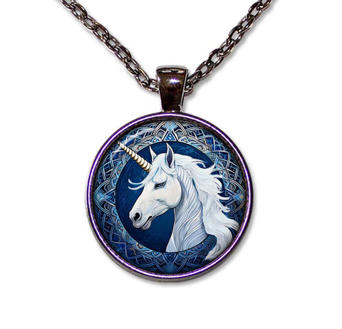 Mystical Blue Unicorn Celtic Pattern