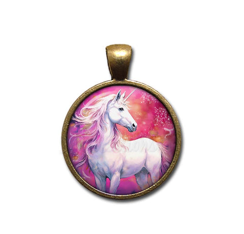 White Unicorn on Fuchsia