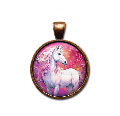 White Unicorn on Fuchsia