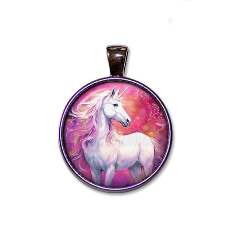 White Unicorn on Fuchsia