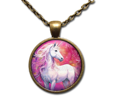 White Unicorn on Fuchsia