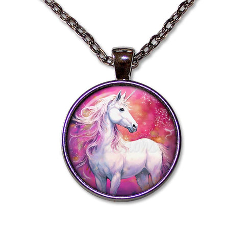 White Unicorn on Fuchsia