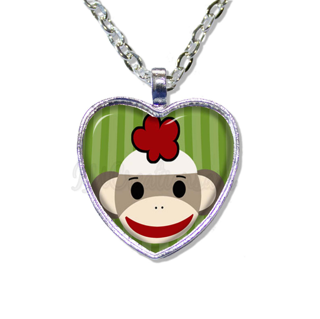 Cute Sock Monkey Green Stripes