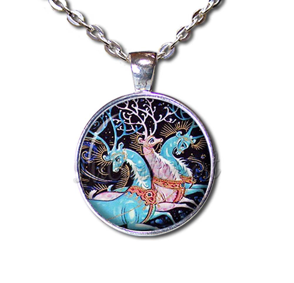 Trio Reindeer Russian Folk Art