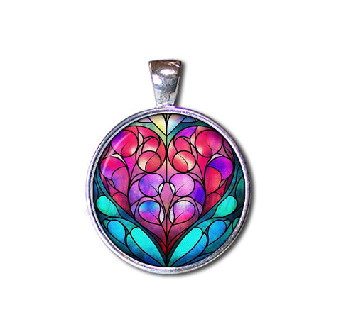 Faux Stained Glass Colorful Heart