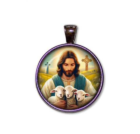 Pascha Easter Jesus with Lambs