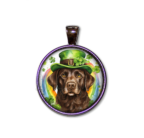 St Patrick's Day Chocolate Lab Dog Rainbow