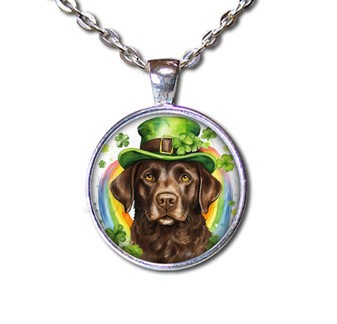 St Patrick's Day Chocolate Lab Dog Rainbow