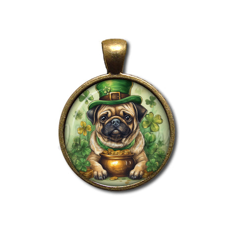 St Patrick's Day Pug with Pot of Gold