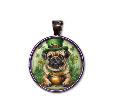 St Patrick's Day Pug with Pot of Gold